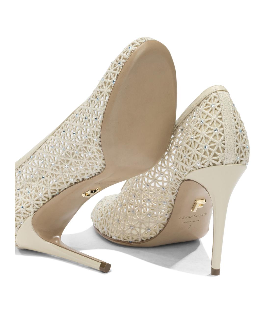 FERRAGAMO Белые кожаные туфли, фото 5