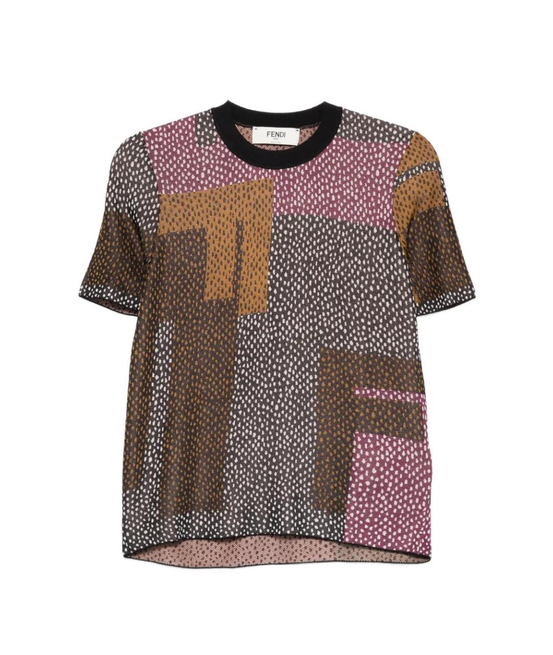 FENDI Коричневый вискозный джемпер / свитер, фото 1