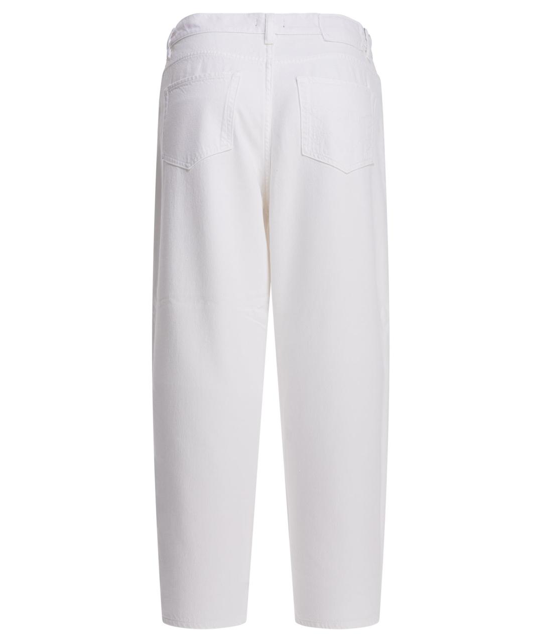 PINKO Белые хлопковые прямые джинсы, фото 2