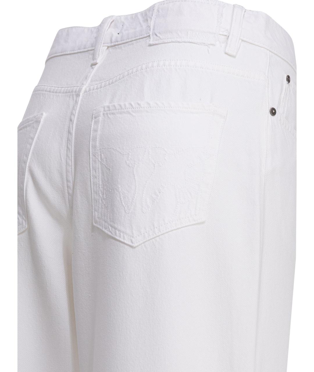PINKO Белые хлопковые прямые джинсы, фото 4
