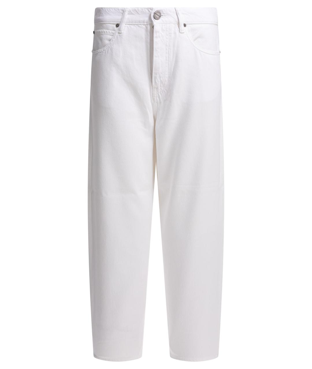 PINKO Белые хлопковые прямые джинсы, фото 1