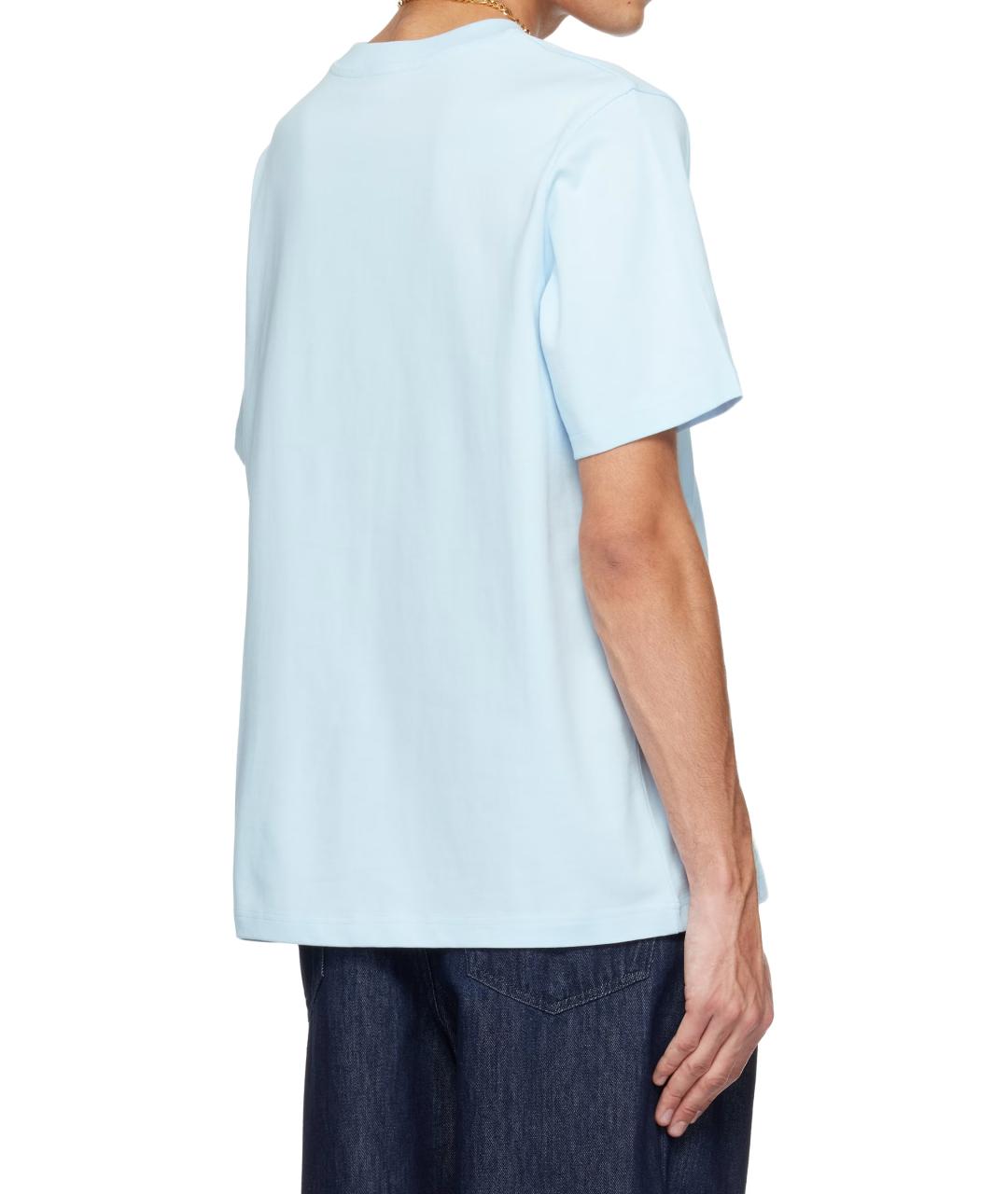 CASABLANCA Голубая хлопковая футболка, фото 3