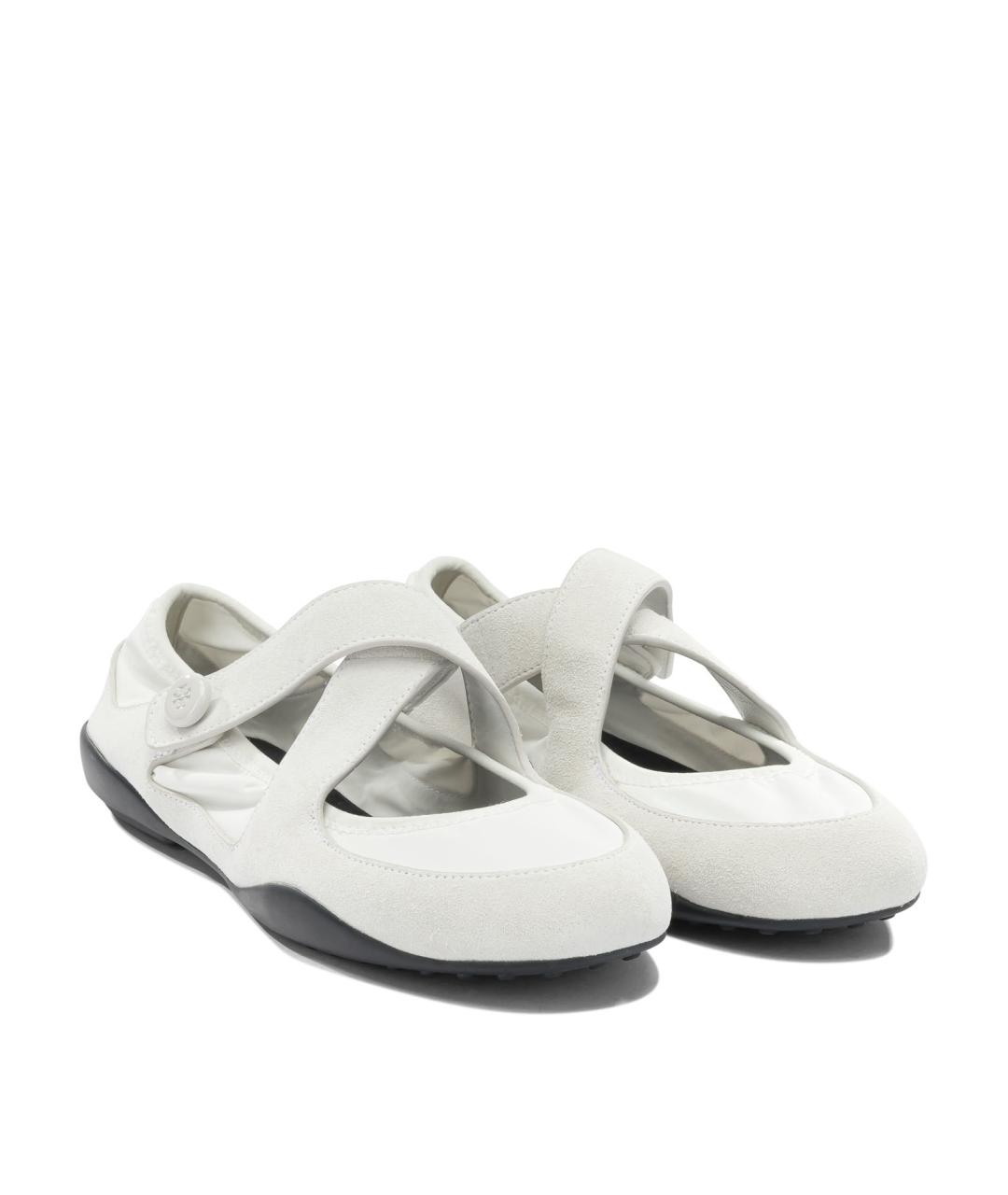 TORY BURCH Белые замшевые балетки, фото 2