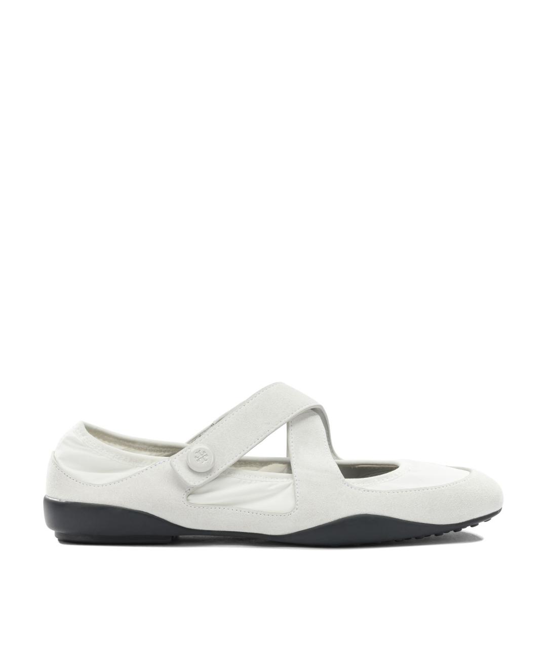 TORY BURCH Белые замшевые балетки, фото 1