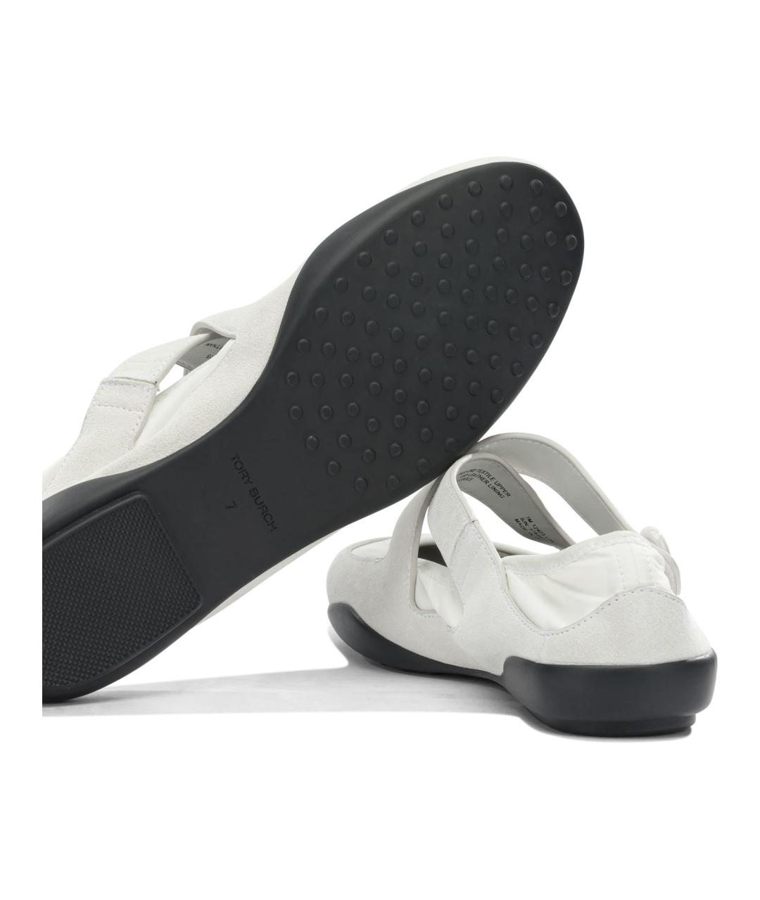 TORY BURCH Белые замшевые балетки, фото 5