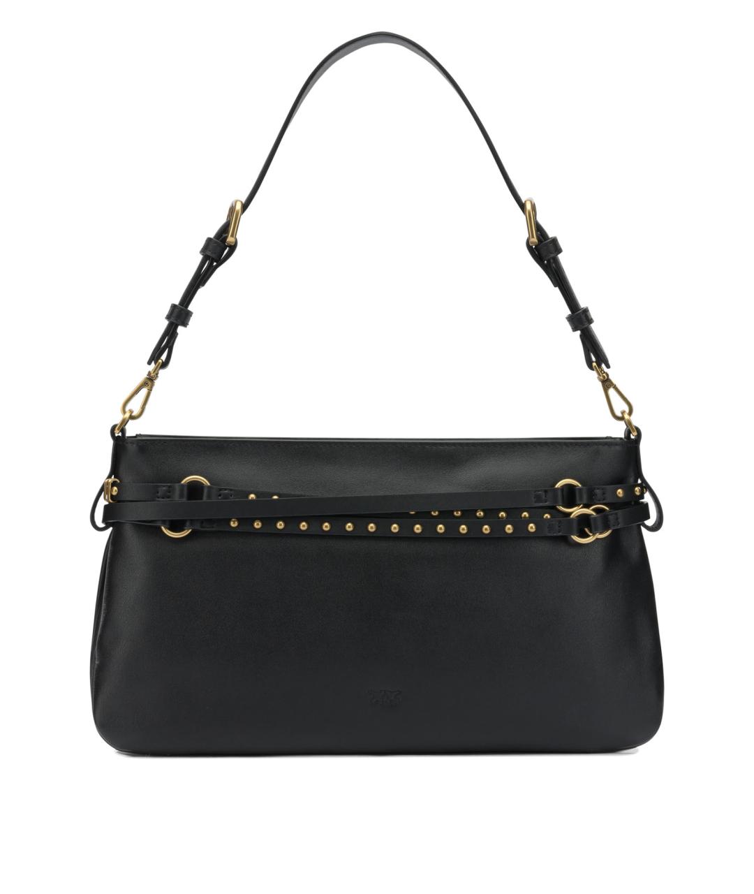 PINKO Черная кожаная сумка через плечо, фото 3