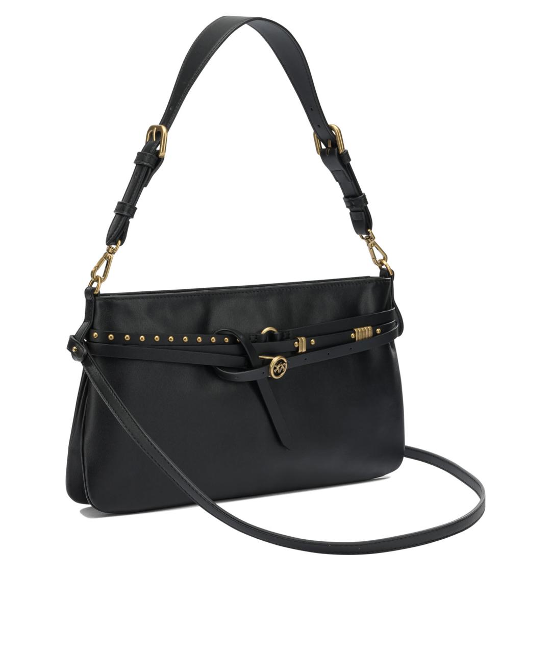 PINKO Черная кожаная сумка через плечо, фото 2