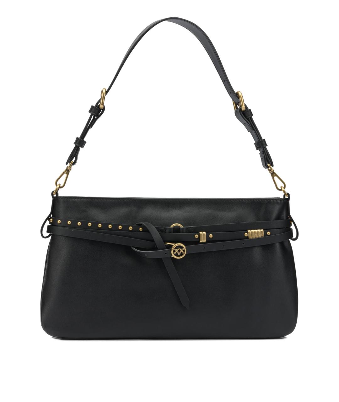 PINKO Черная кожаная сумка через плечо, фото 1