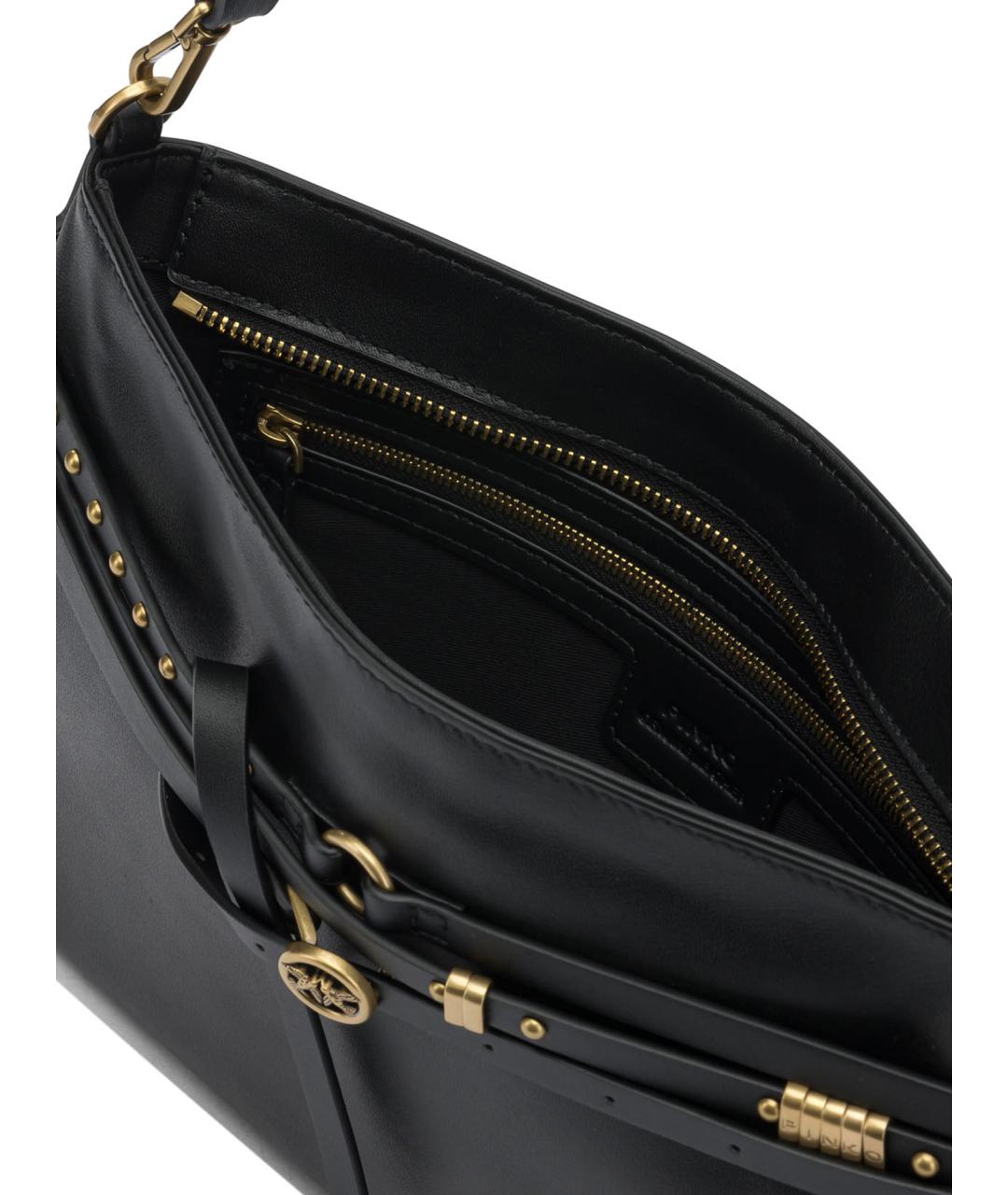 PINKO Черная кожаная сумка через плечо, фото 5