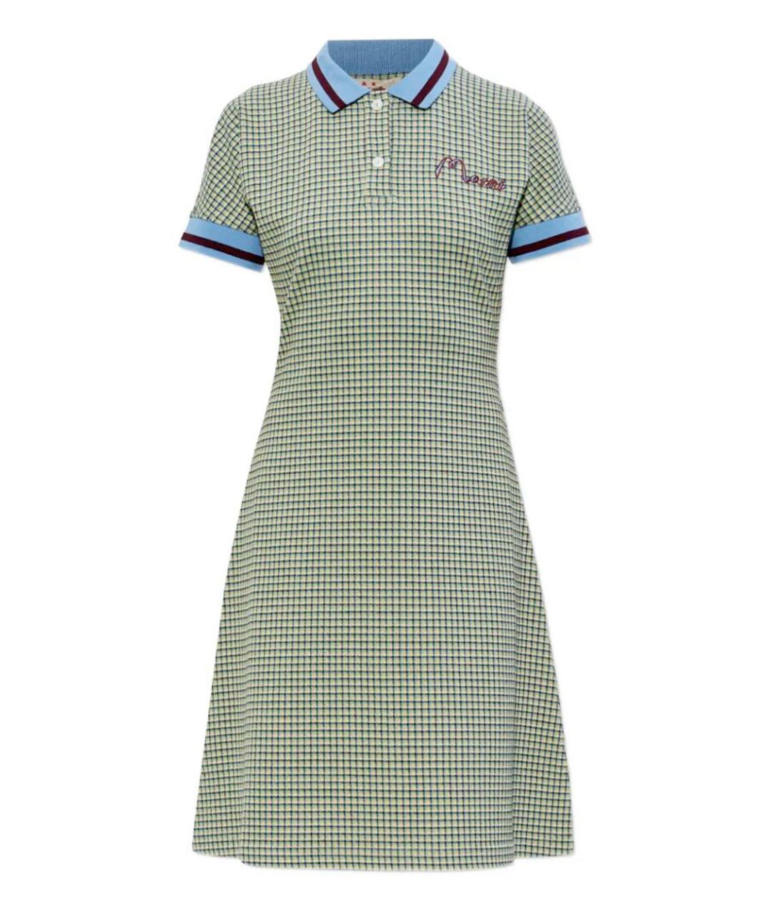 MARNI Зеленые хлопковое повседневное платье, фото 1