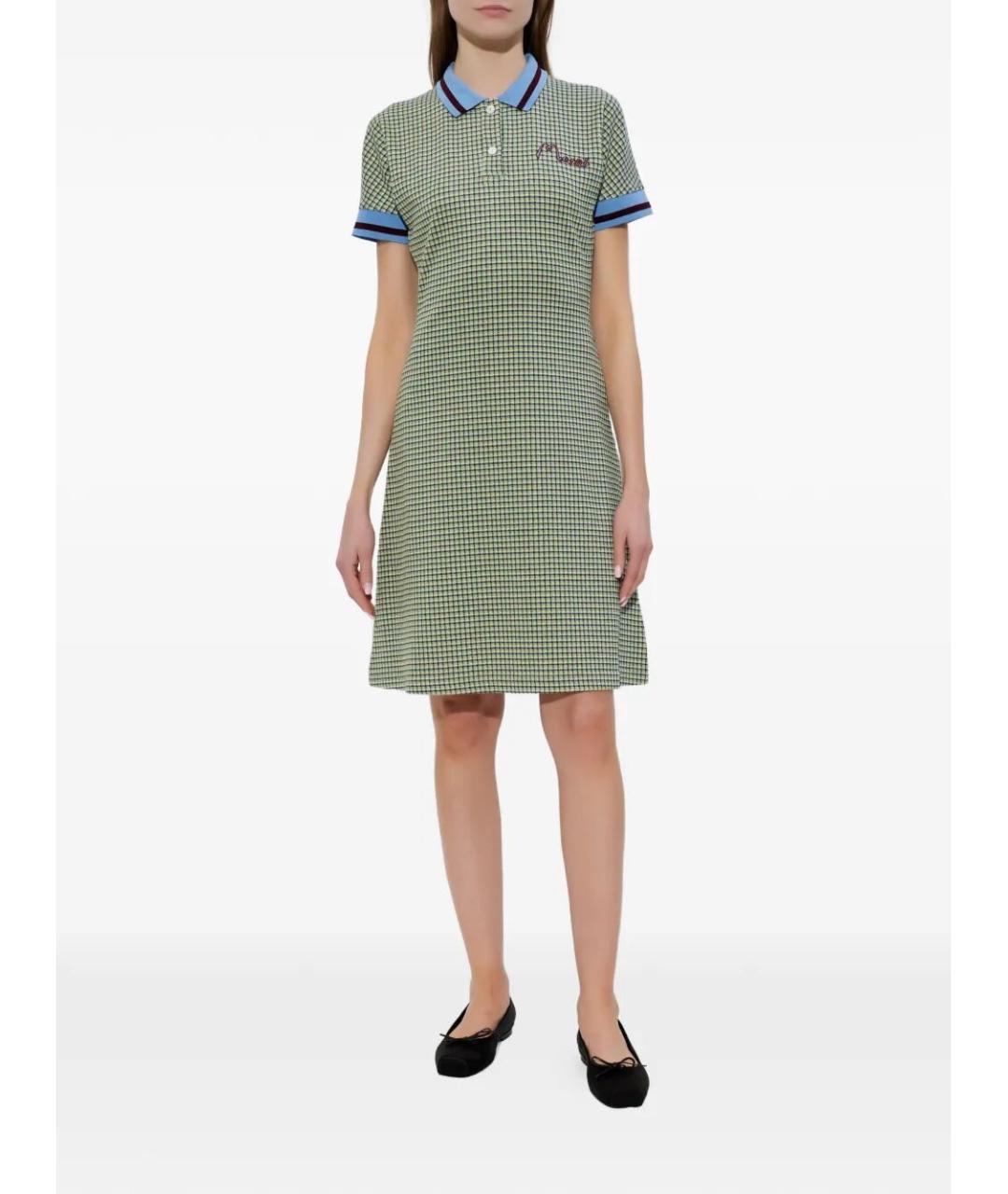 MARNI Зеленые хлопковое повседневное платье, фото 2