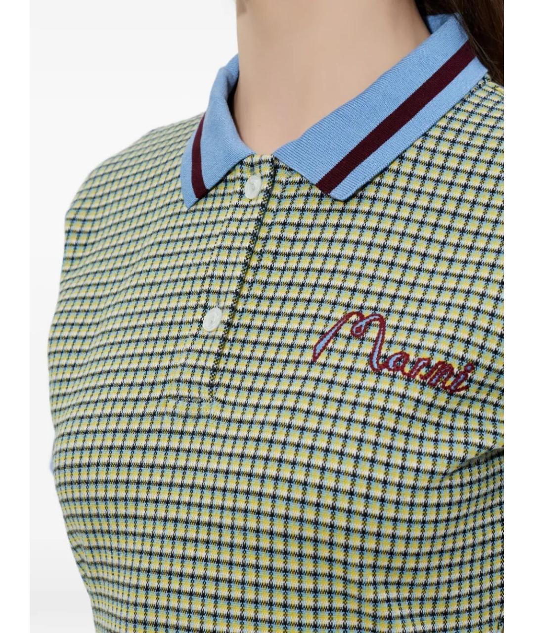 MARNI Зеленые хлопковое повседневное платье, фото 4