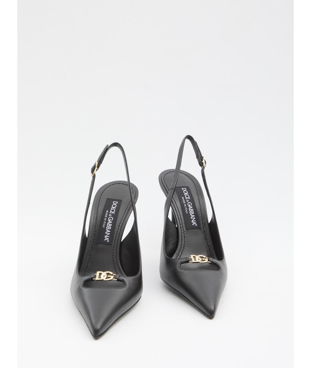 DOLCE&GABBANA Черные кожаные туфли, фото 5