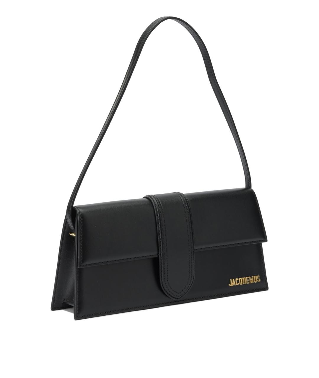 JACQUEMUS Черная кожаная сумка с короткими ручками, фото 2