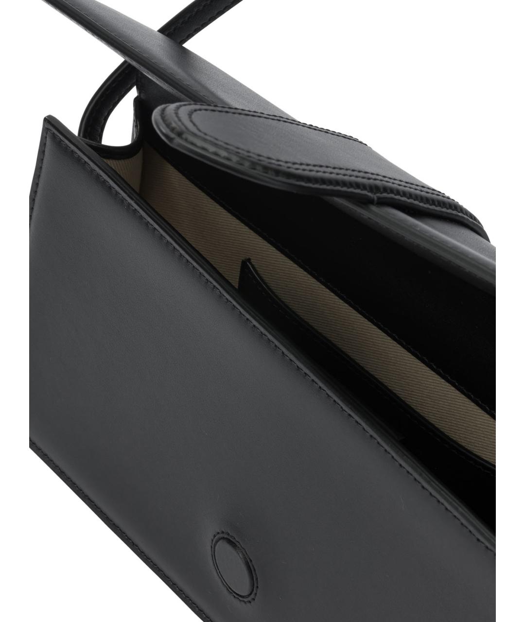 JACQUEMUS Черная кожаная сумка с короткими ручками, фото 5