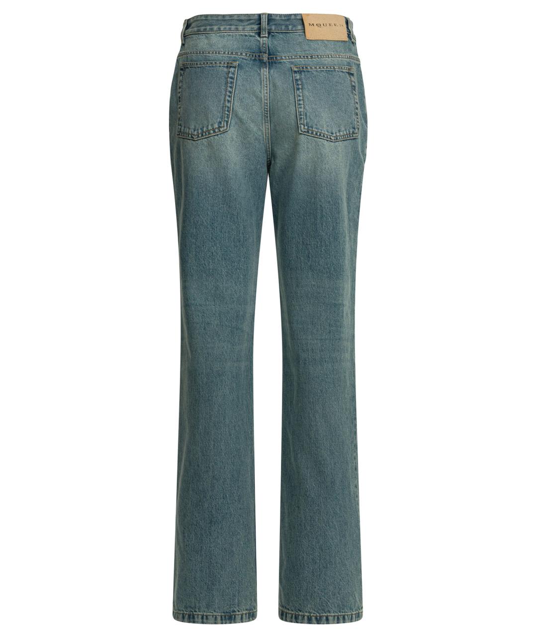 ALEXANDER MCQUEEN Голубые хлопковые прямые джинсы, фото 2