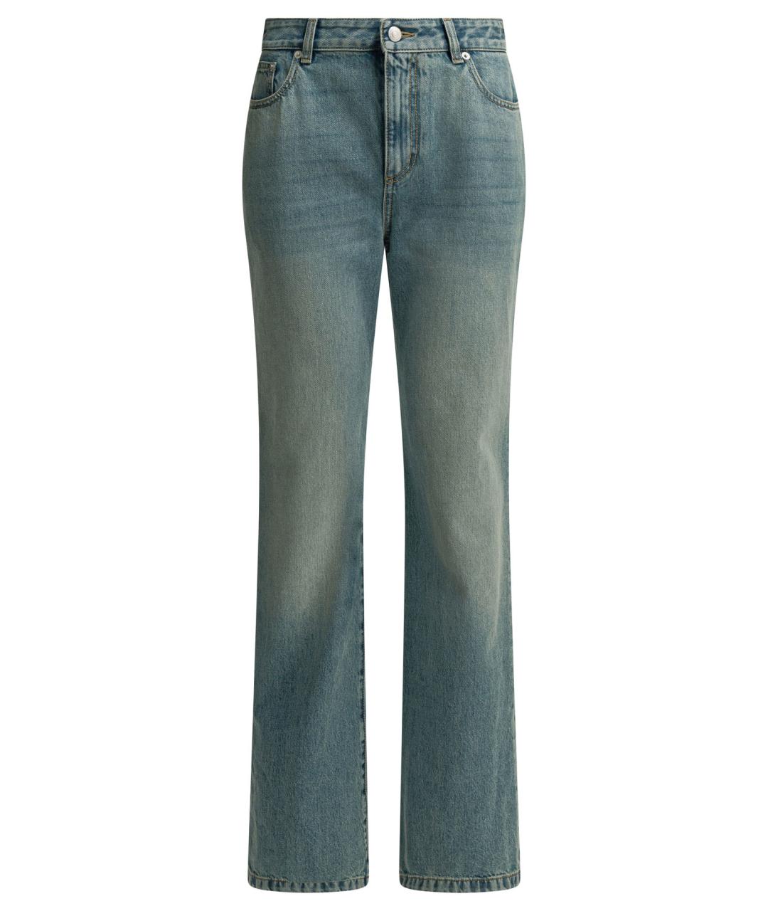 ALEXANDER MCQUEEN Голубые хлопковые прямые джинсы, фото 1