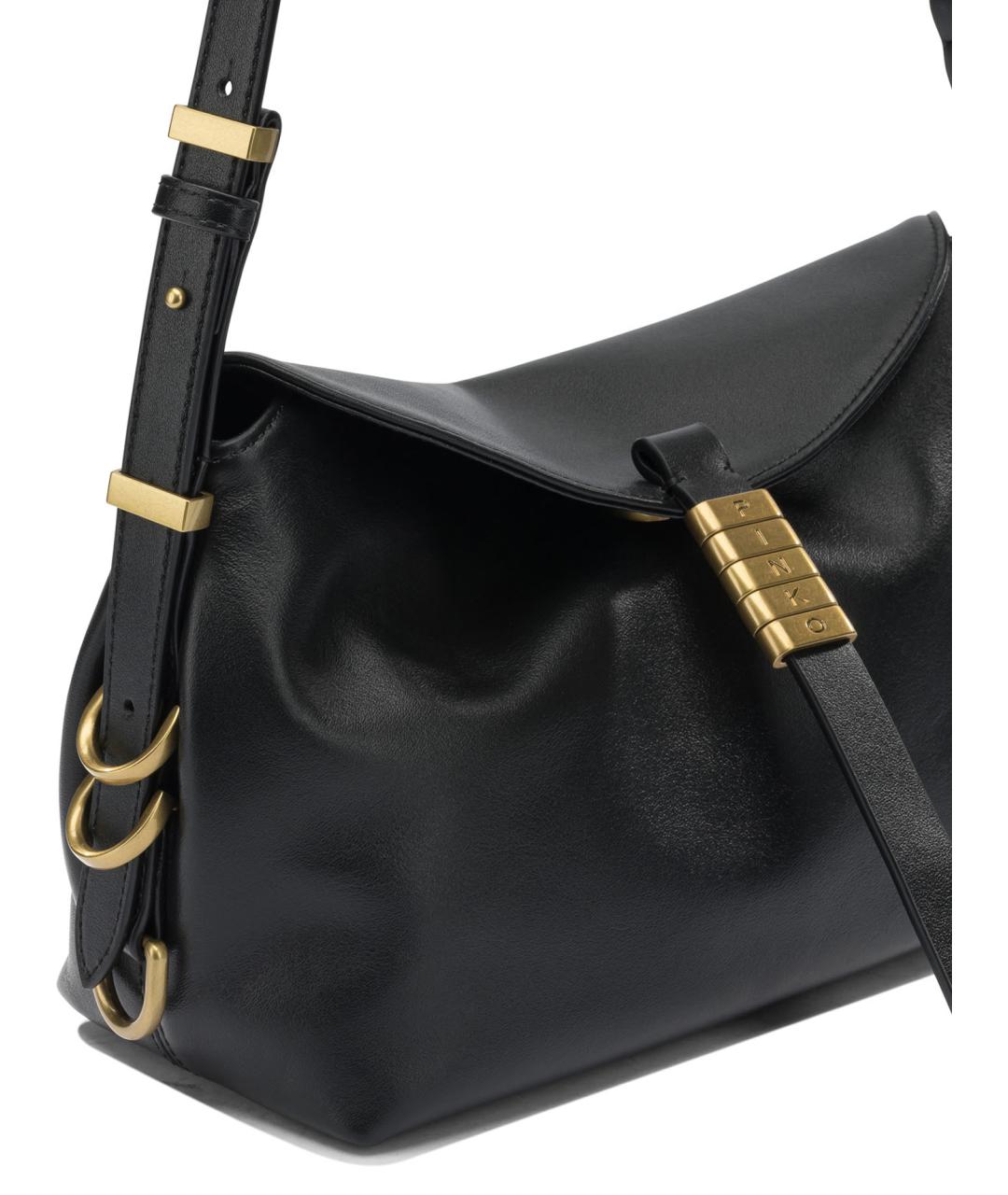 PINKO Черная кожаная сумка через плечо, фото 4