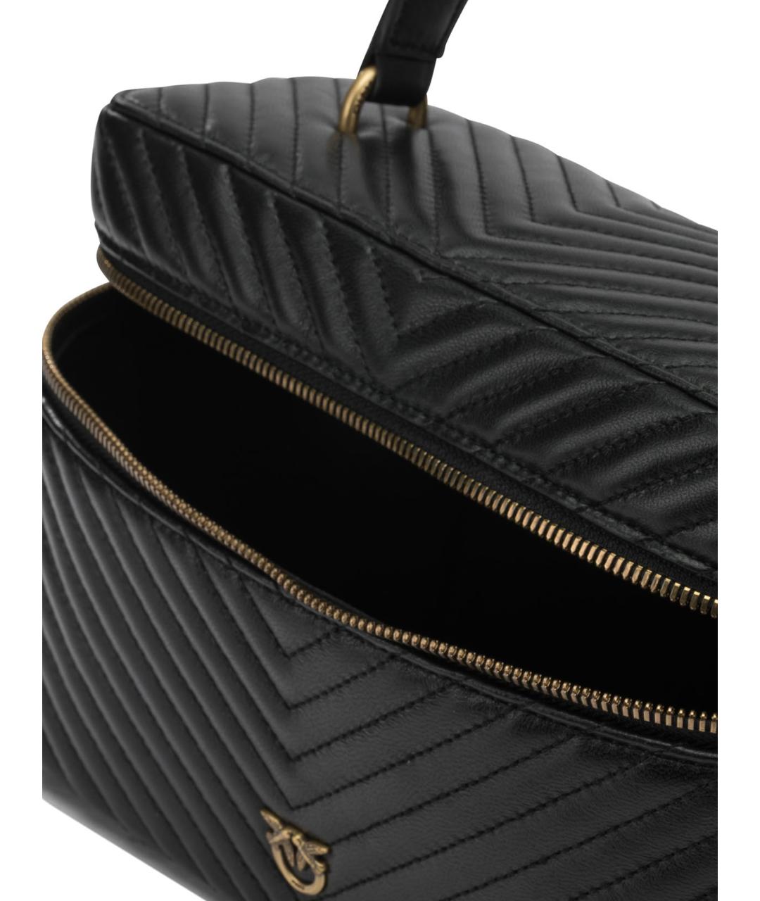 PINKO Черная кожаная сумка с короткими ручками, фото 5