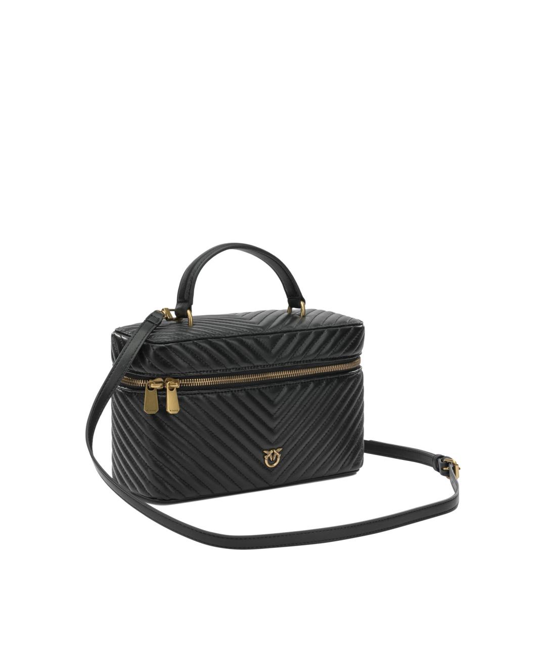 PINKO Черная кожаная сумка с короткими ручками, фото 2