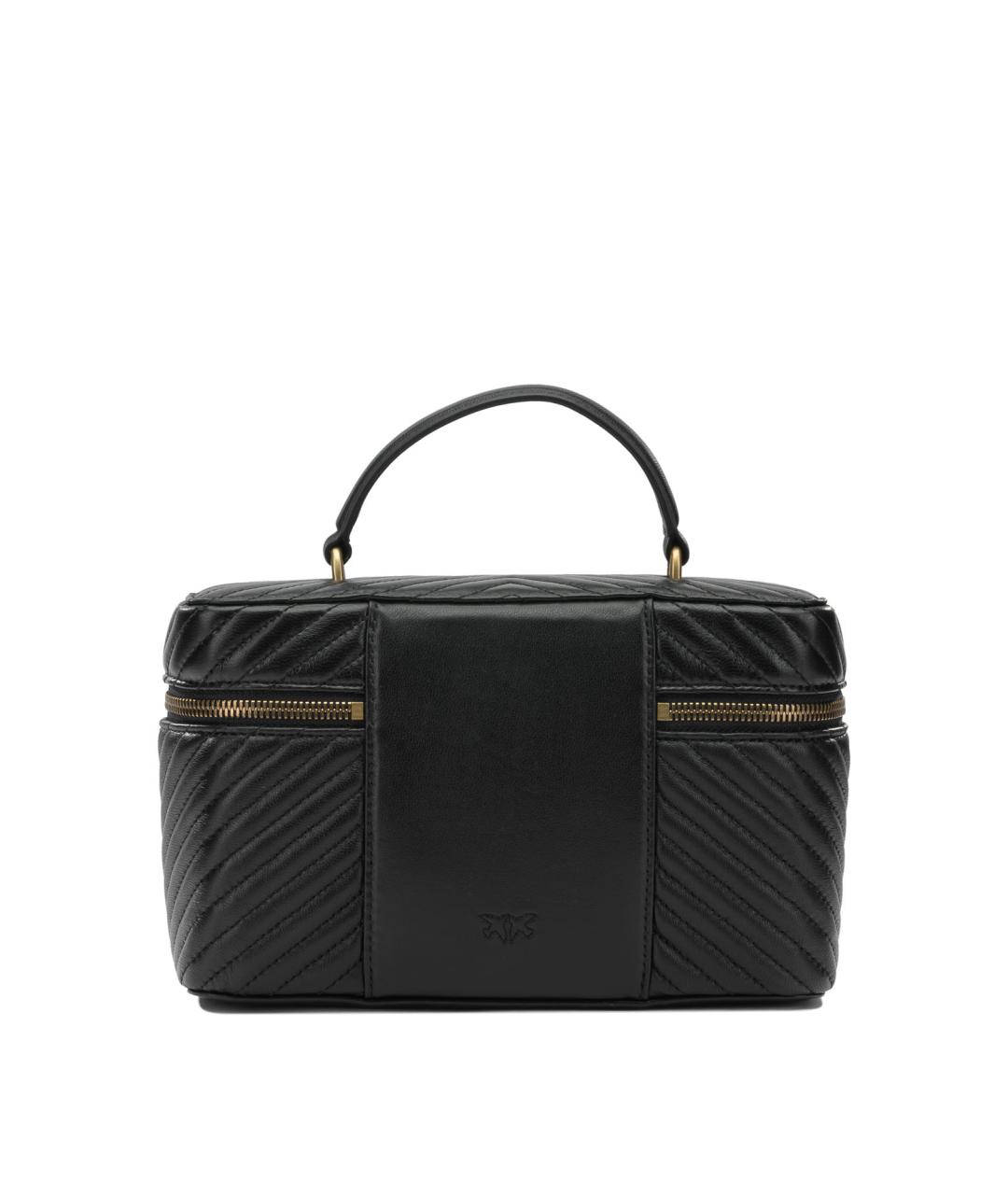 PINKO Черная кожаная сумка с короткими ручками, фото 3