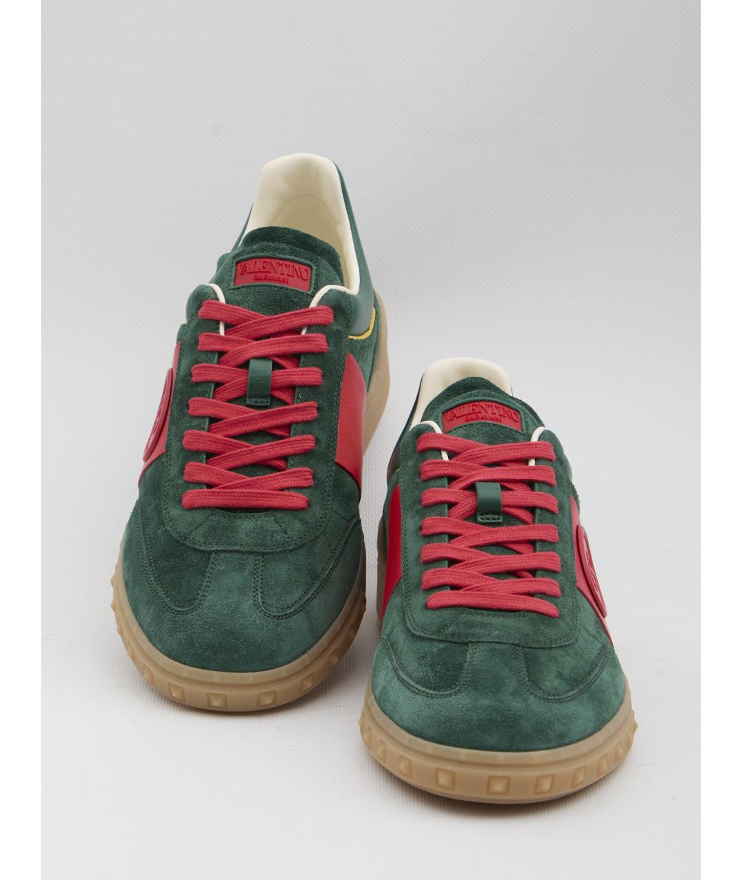 VALENTINO Зеленые замшевые низкие кроссовки / кеды, фото 5