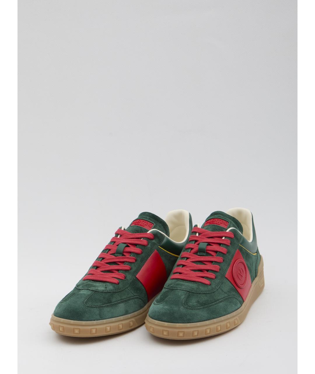 VALENTINO Зеленые замшевые низкие кроссовки / кеды, фото 2