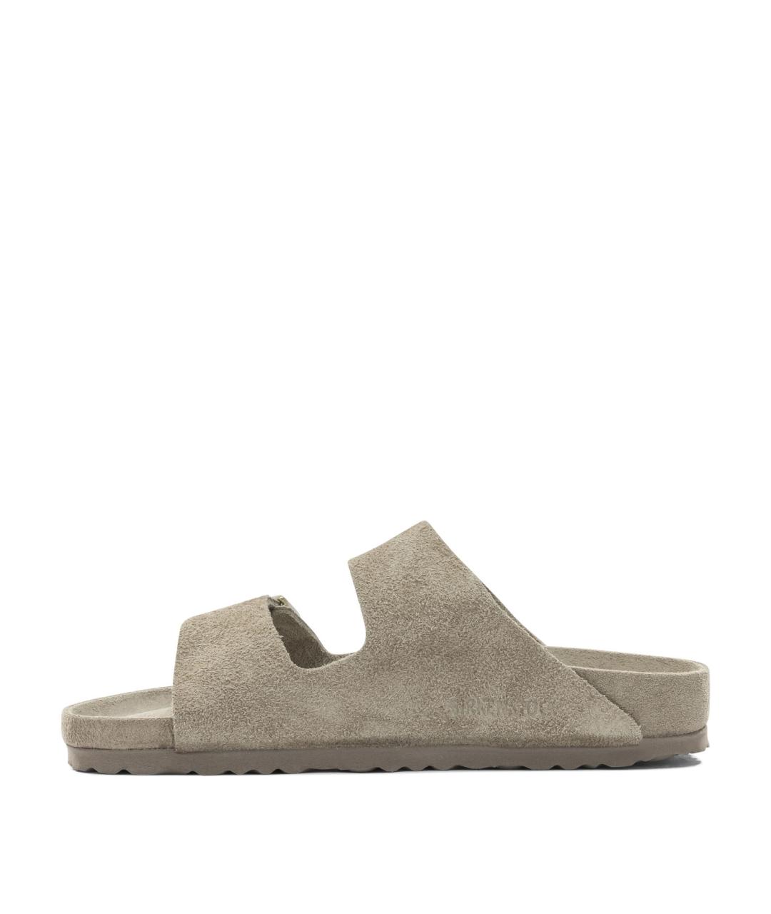 BIRKENSTOCK Коричневые замшевые шлепанцы, фото 3