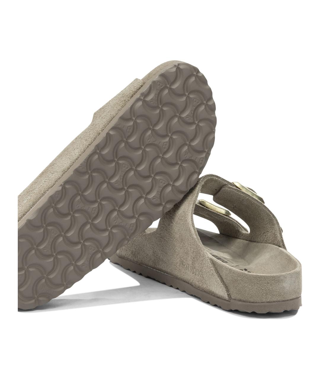 BIRKENSTOCK Коричневые замшевые шлепанцы, фото 5