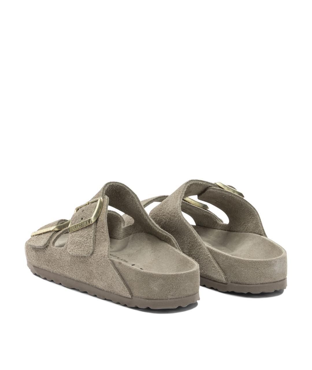 BIRKENSTOCK Коричневые замшевые шлепанцы, фото 4