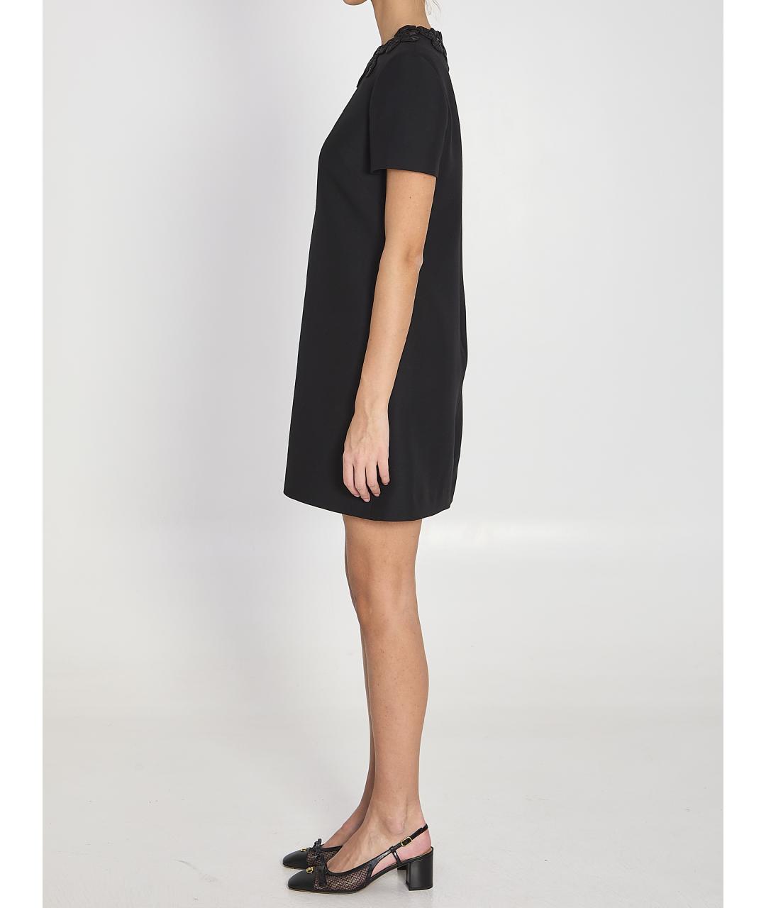 VALENTINO Черное шерстяное повседневное платье, фото 3