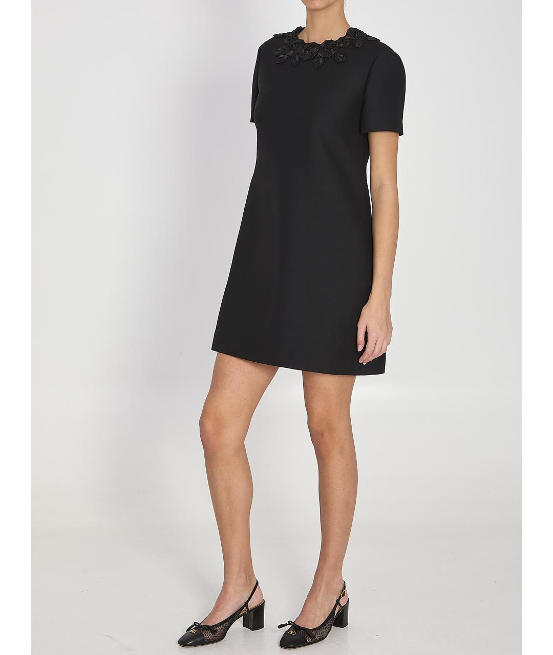 VALENTINO Черное шерстяное повседневное платье, фото 2