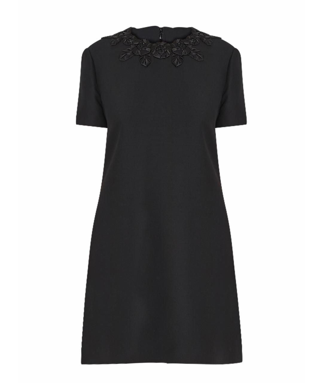 VALENTINO Черное шерстяное повседневное платье, фото 1