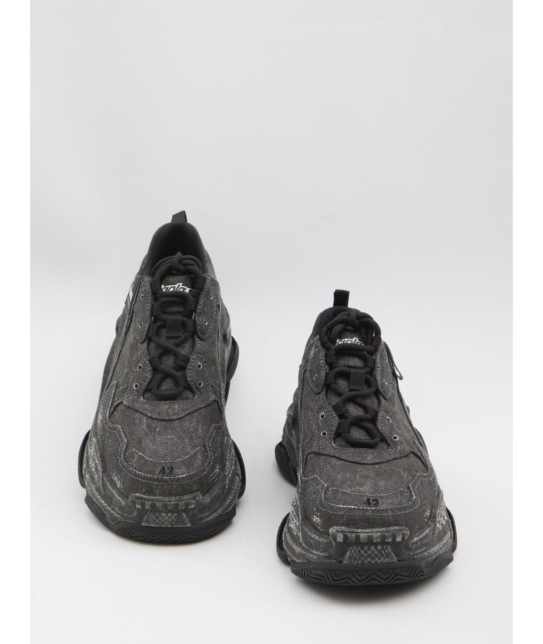 BALENCIAGA Черные текстильные низкие кроссовки / кеды, фото 5