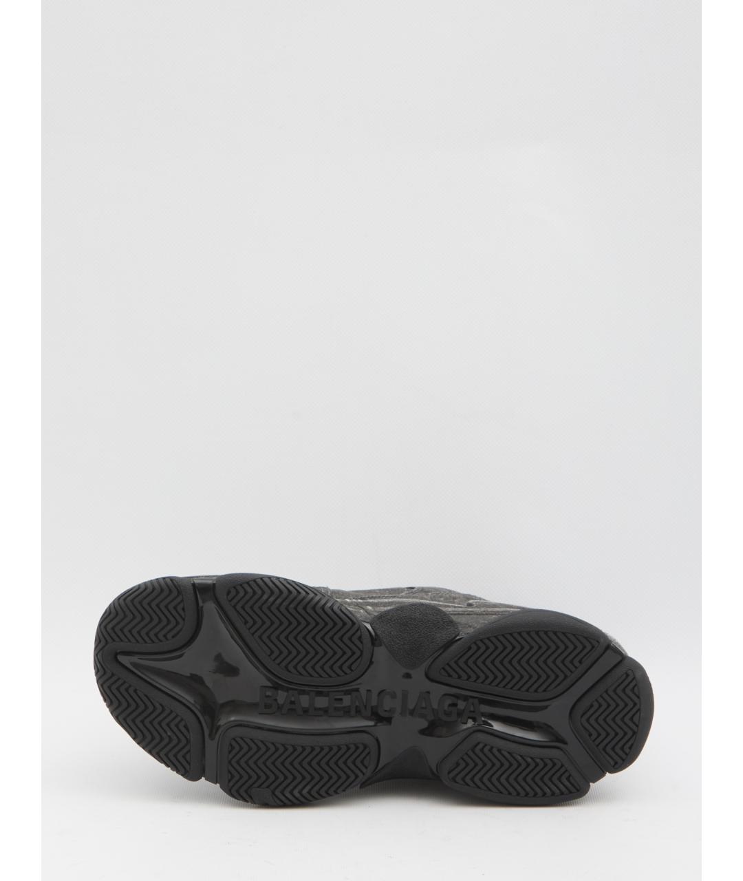 BALENCIAGA Черные текстильные низкие кроссовки / кеды, фото 4