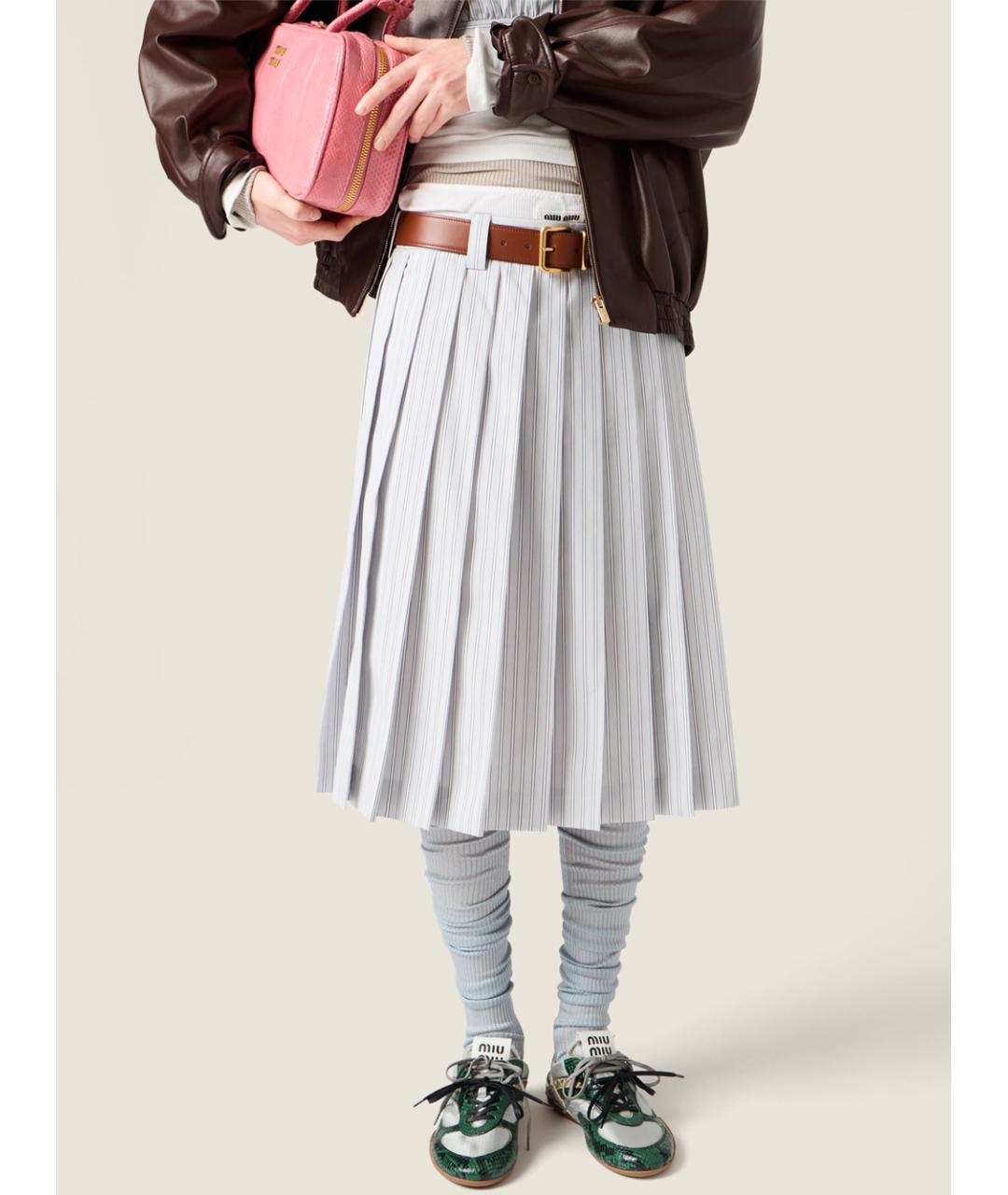 MIU MIU Мульти хлопковая юбка миди, фото 2