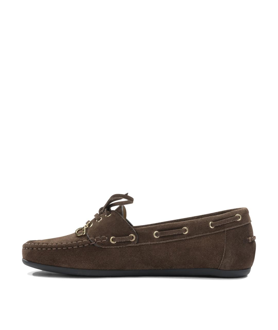 FERRAGAMO Коричневые замшевые лоферы, фото 3
