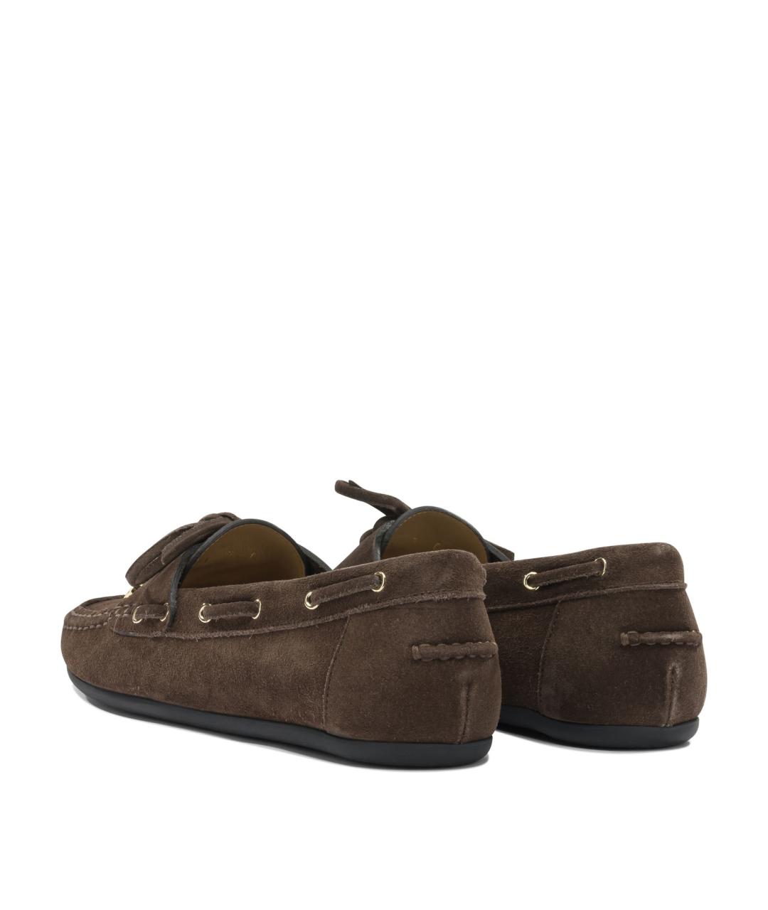 FERRAGAMO Коричневые замшевые лоферы, фото 4