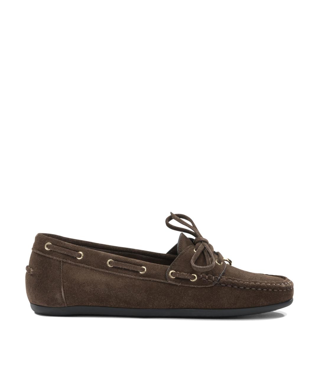 FERRAGAMO Коричневые замшевые лоферы, фото 1