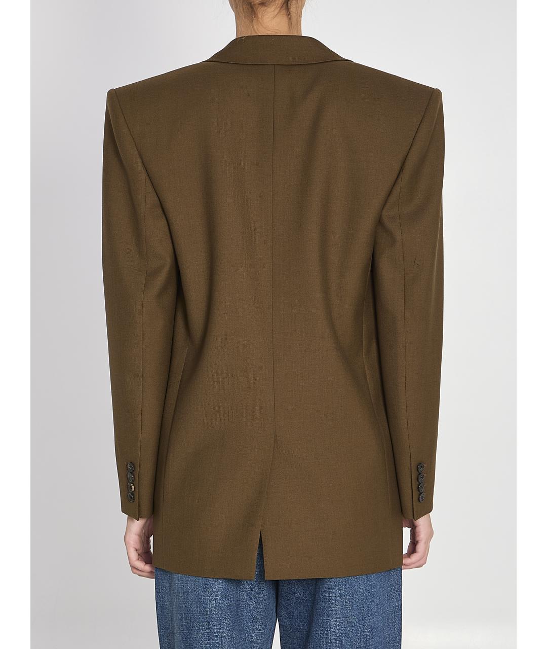 SAINT LAURENT Зеленый шерстяной жакет/пиджак, фото 5