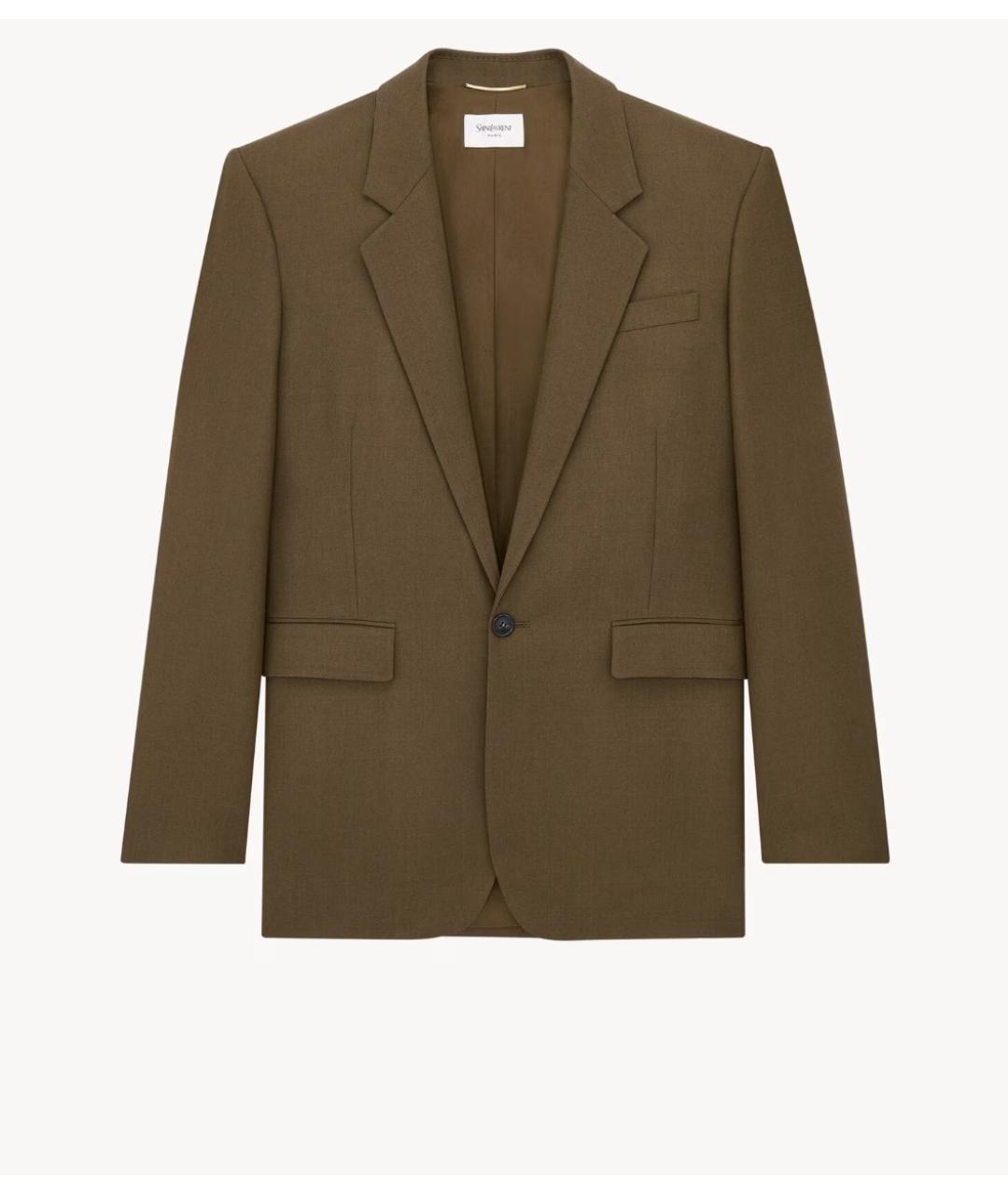 SAINT LAURENT Зеленый шерстяной жакет/пиджак, фото 6