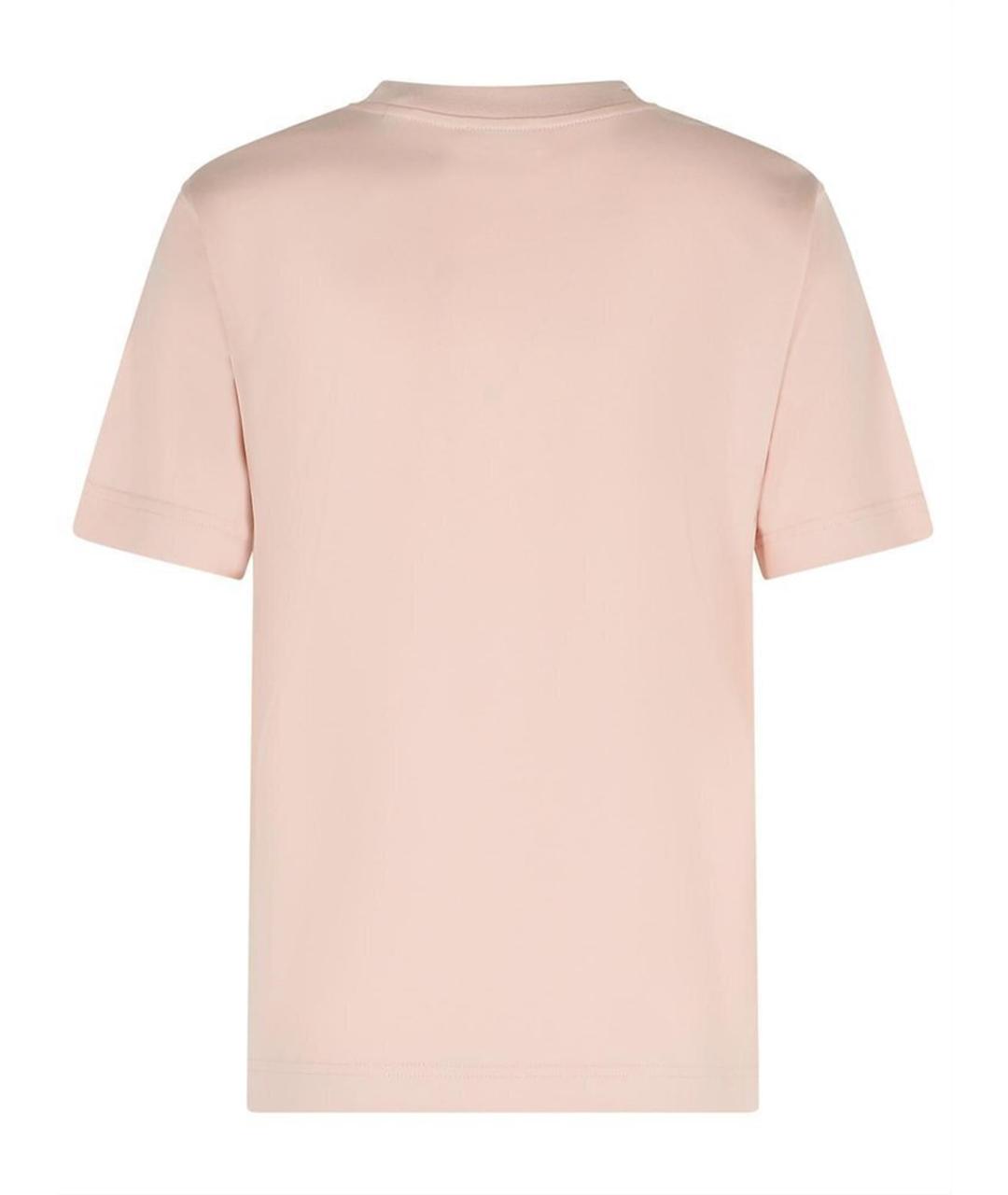 BURBERRY Розовая хлопковая футболка, фото 3