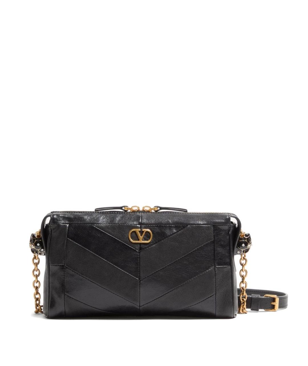 VALENTINO Черная кожаная сумка через плечо, фото 1