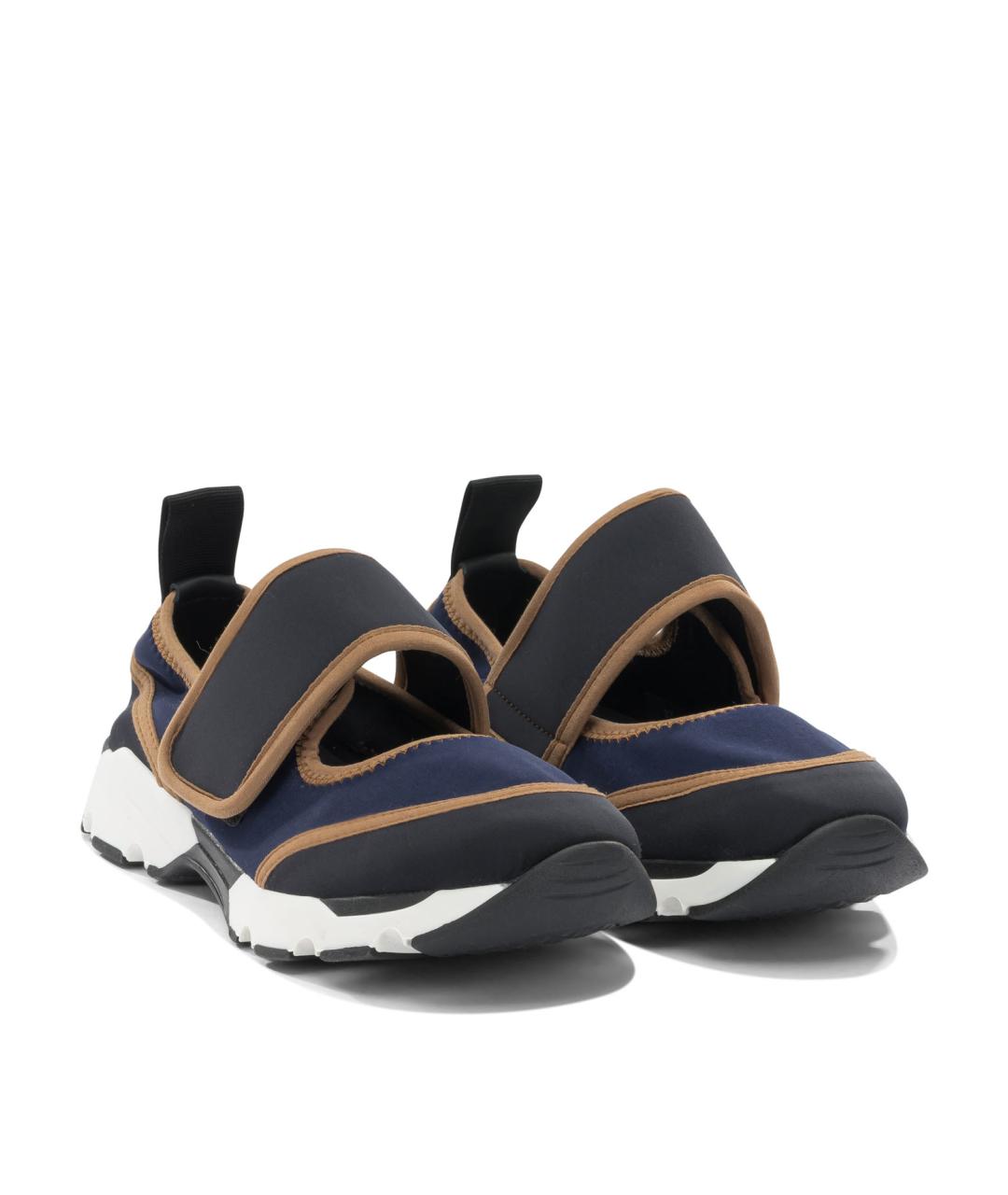 MARNI Синие синтетические кроссовки, фото 2