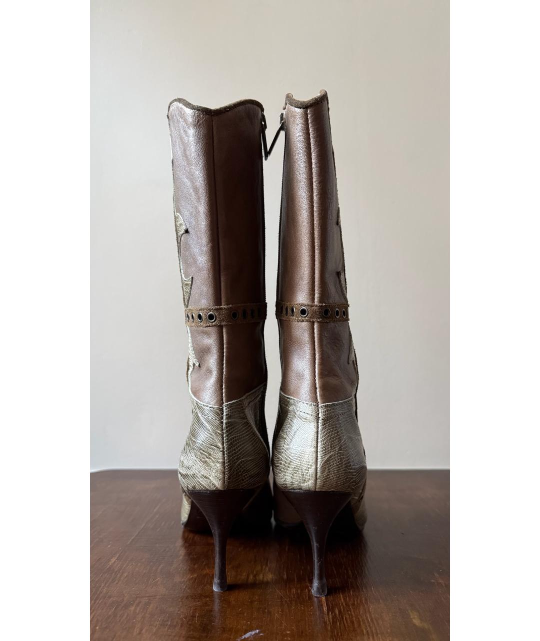 JUST CAVALLI Коричневые кожаные ботинки, фото 4