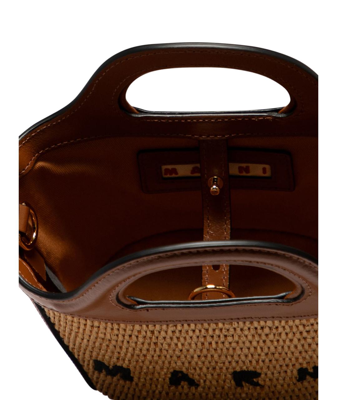 MARNI Бежевая хлопковая сумка с короткими ручками, фото 5