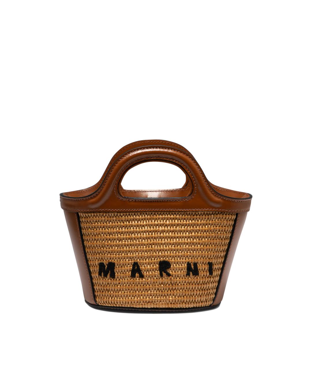 MARNI Бежевая хлопковая сумка с короткими ручками, фото 1