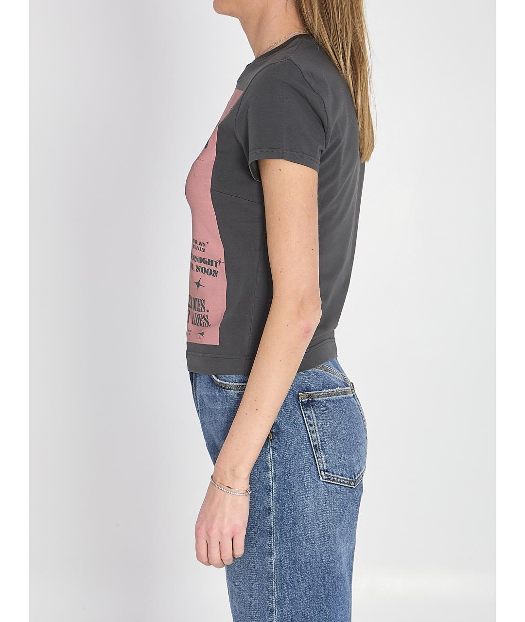 DOLCE&GABBANA Серая хлопковая футболка, фото 3