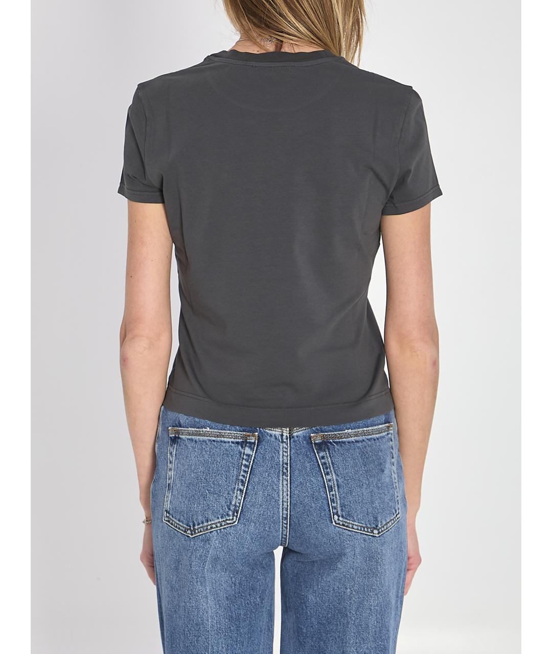 DOLCE&GABBANA Серая хлопковая футболка, фото 4