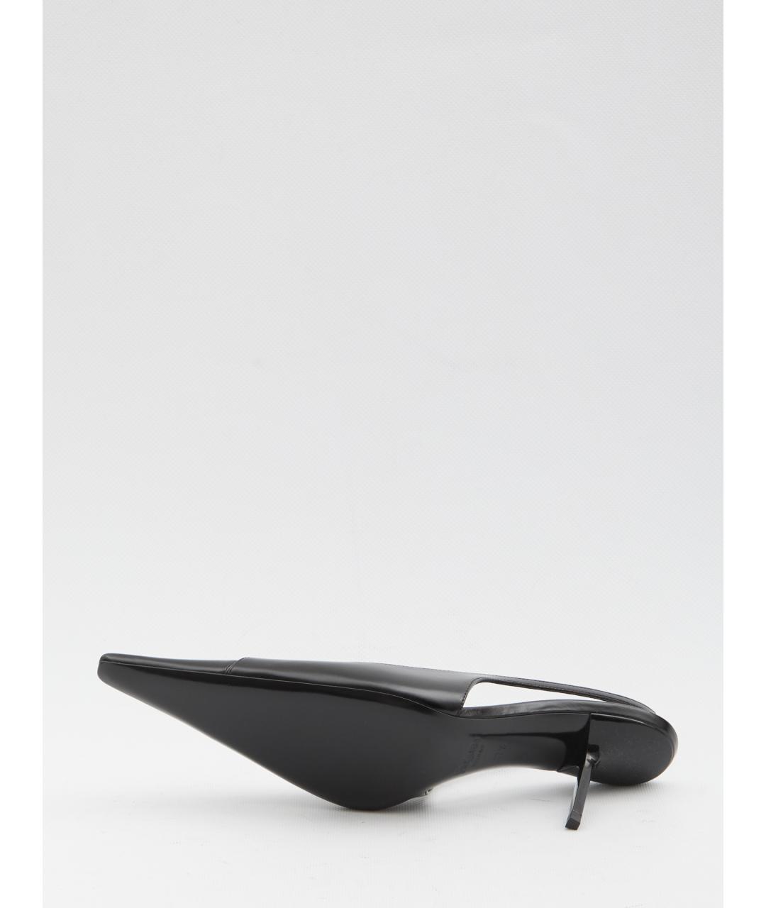 SAINT LAURENT Черные кожаные туфли, фото 4